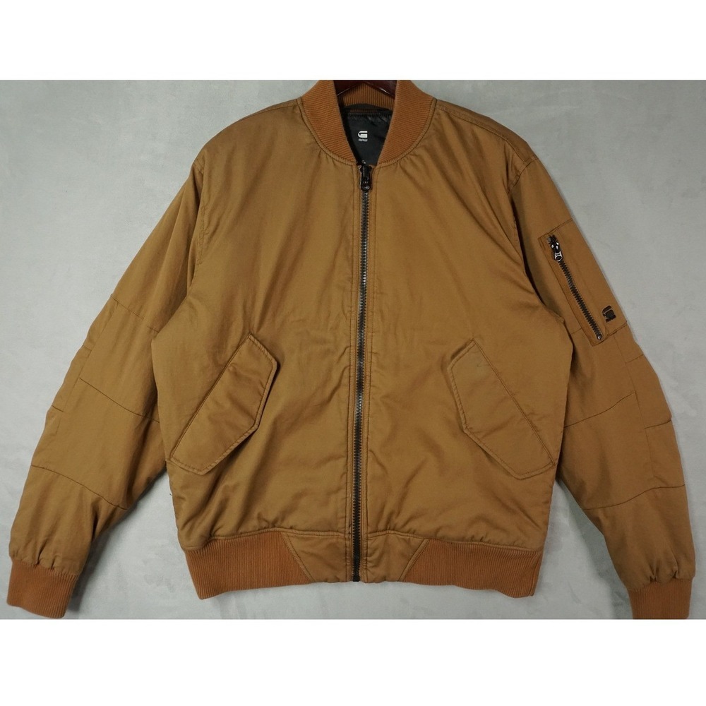 G-Star Raw Rackam Bomber Mens XL Full Zip Brown Lined Army Military Jacket